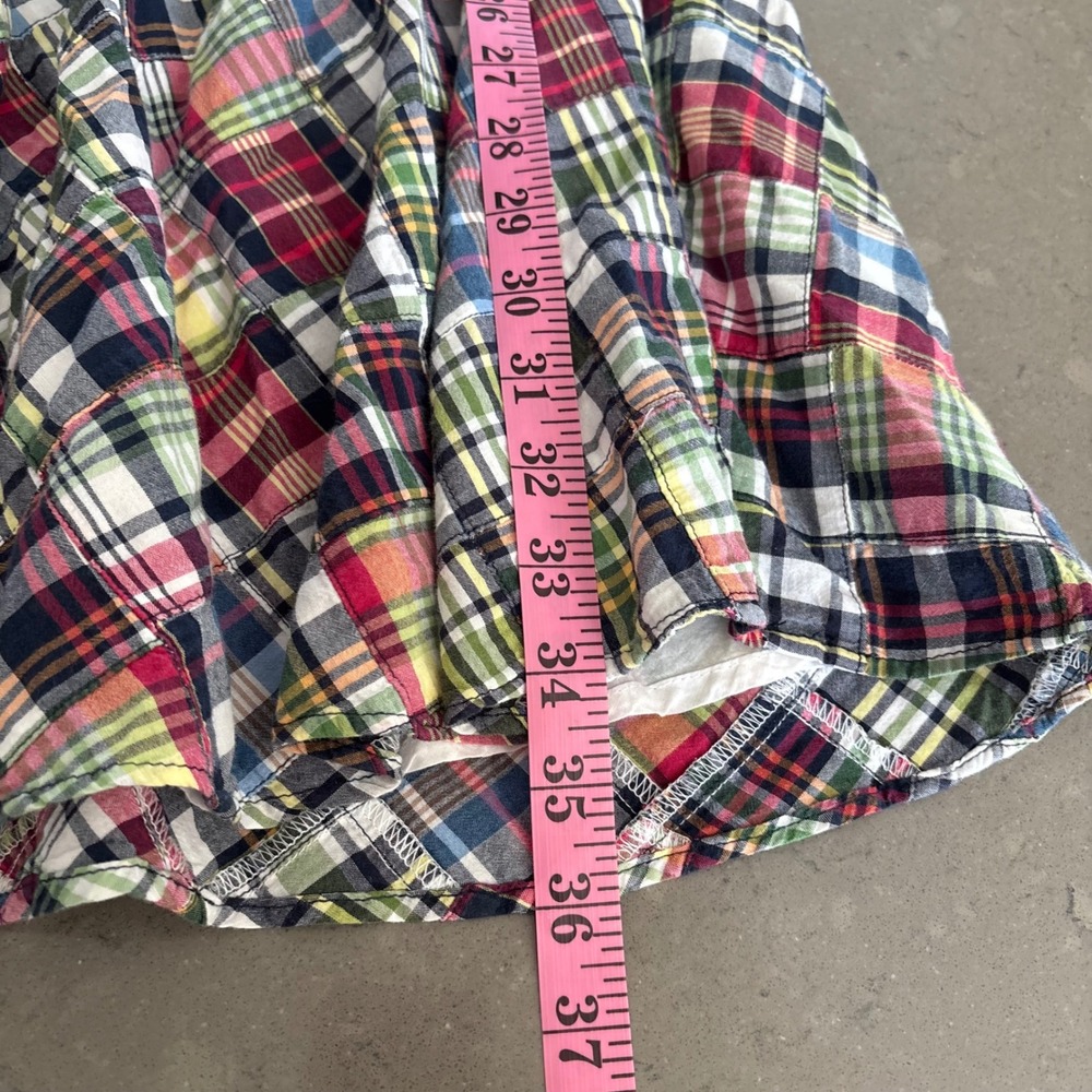 J. Crew Women Madras Midi Dress Strapless Fit Flare Patchwork Preppy Y2K Wmn 8 - Picture 10 of 11
